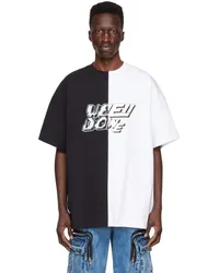 WE 11 DONE Black & White Half & Half T-Shirt Black