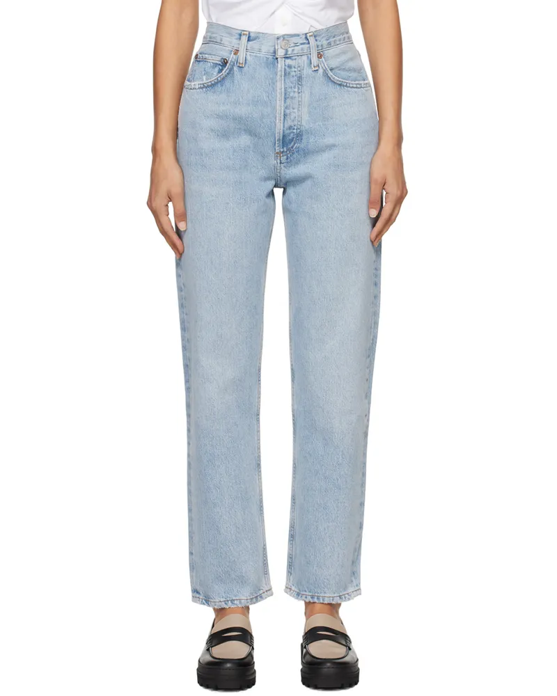 AGOLDE Blue 90's Mid Rise Straight Jeans Force