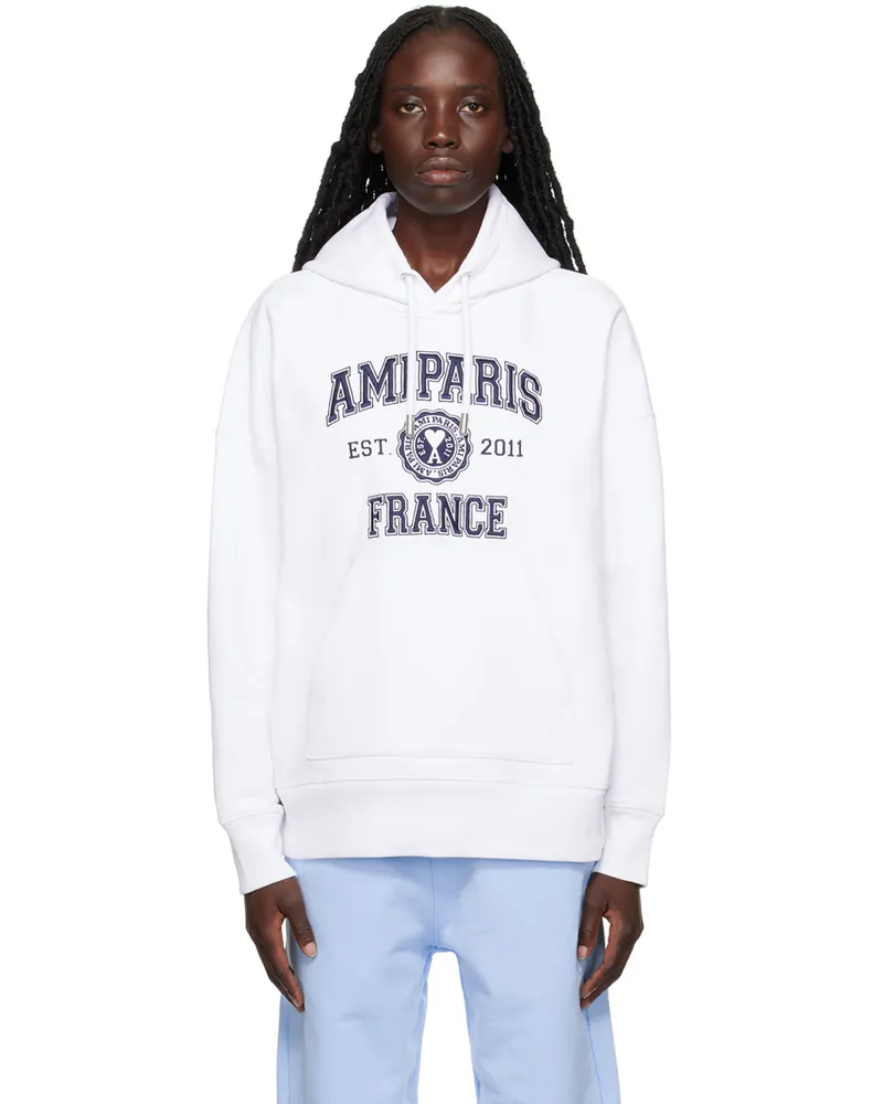 AMI Paris White Ami de Cœur Paris Hoodie 100