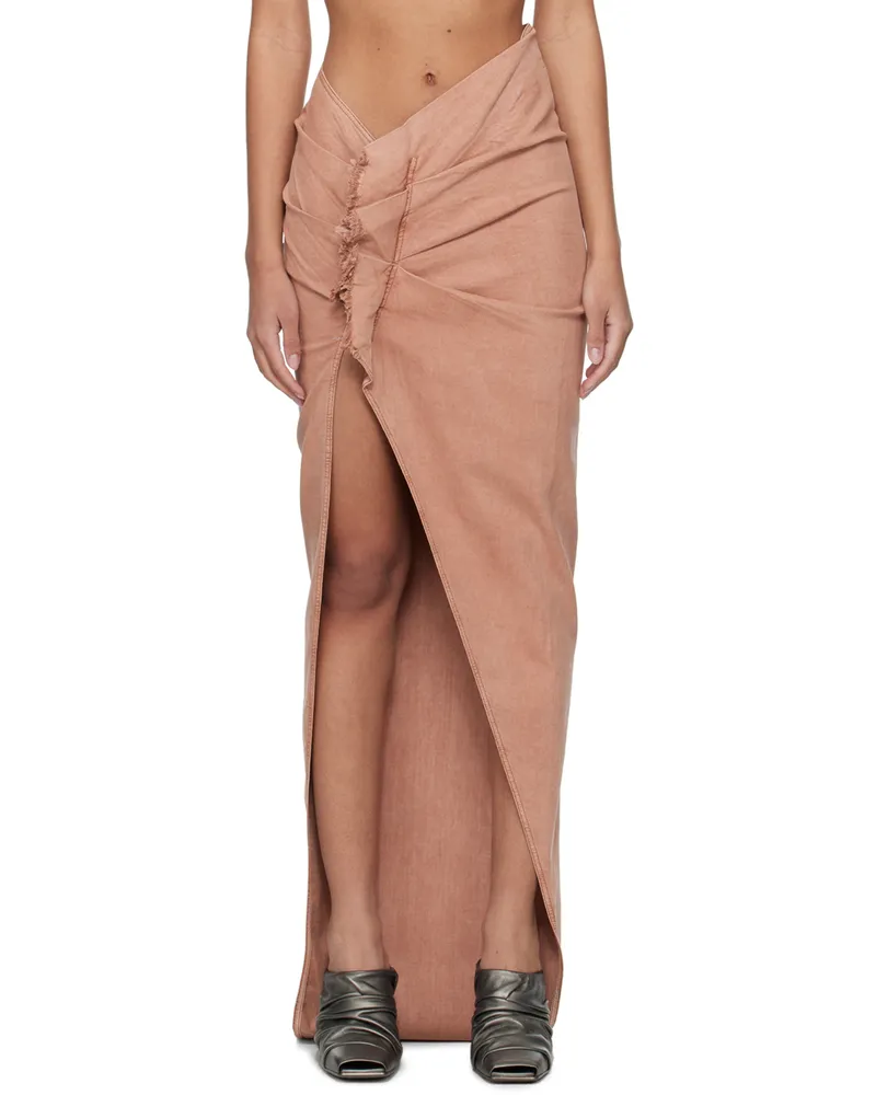 DRKSHDW by Rick Owens Pink Edfu Denim Maxi Skirt 13