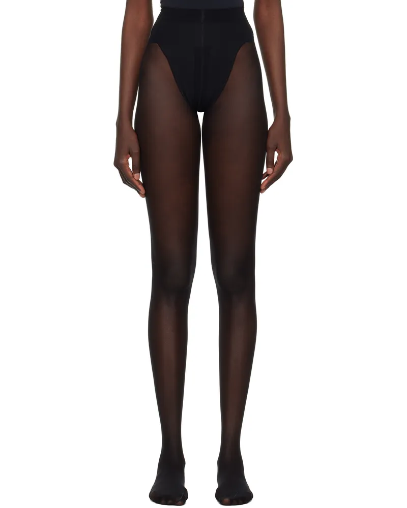 Wolford Black Individual 10 Back Seam Tights 7005