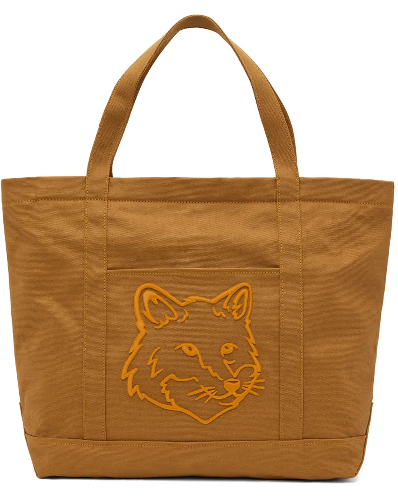 Kitsuné Tan Mini Bold Fox Head Tote P236
