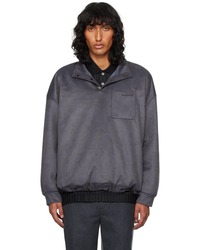 Wooyoungmi Gray Brushed Sweatshirt 735g