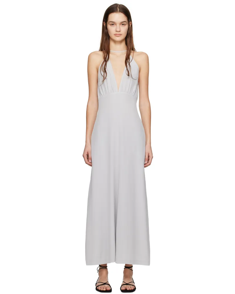 Totême Gray Double Halter Maxi Dress 132
