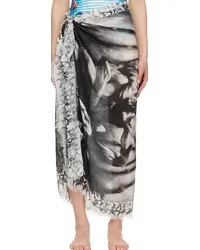 Jean Paul Gaultier White & Black Graphic Cover Up White