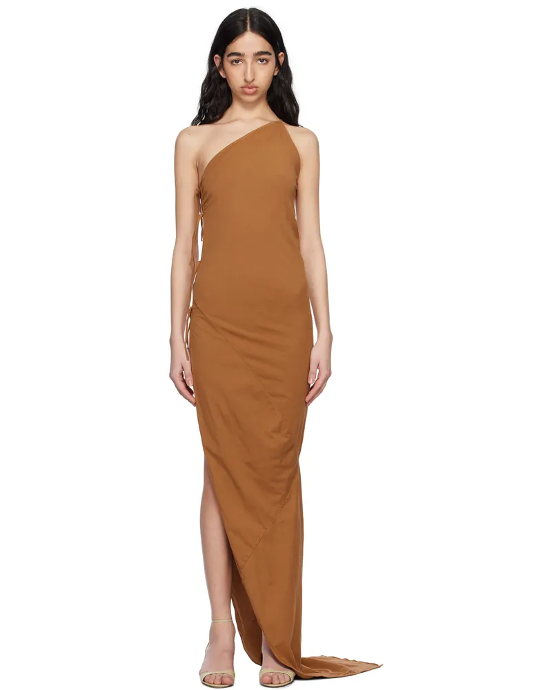DRKSHDW by Rick Owens Orange Hollywood Taco Maxi Dress 153