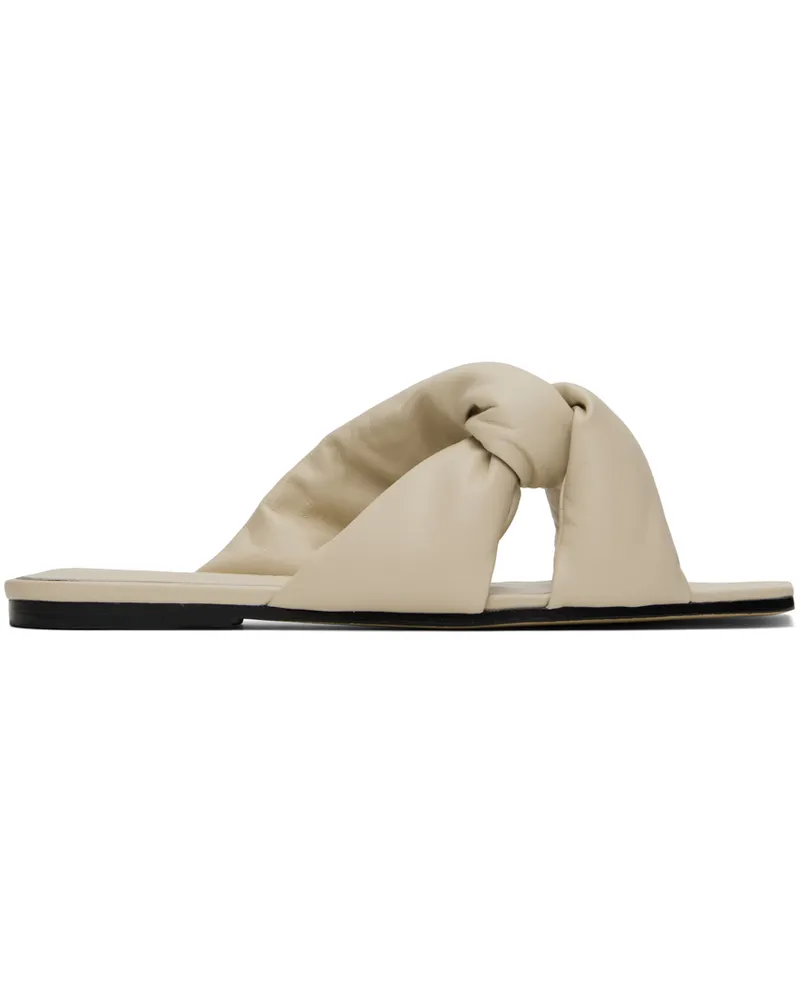 Studio Amelia Beige Pillow Loop Sandals Stn