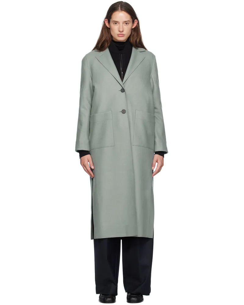Harris Wharf London Green Long Boxy Coat 663
