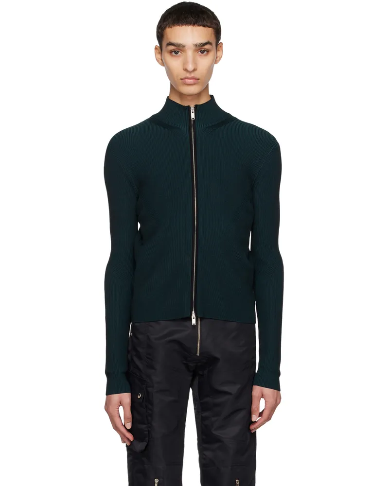 Dion Lee Blue Angled Rib Sweater Black