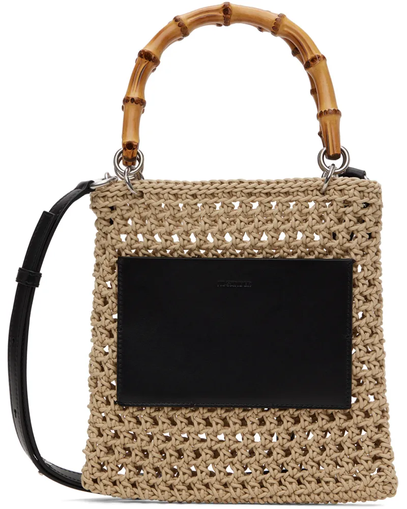 Jil Sander Beige Bamboo Woven Small Bag 279