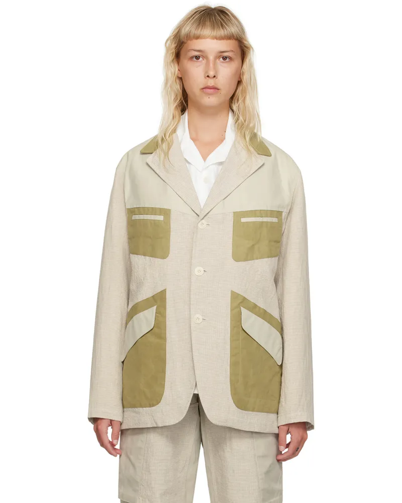 Nicholas Daley Beige Fonte Blazer Oatmeal