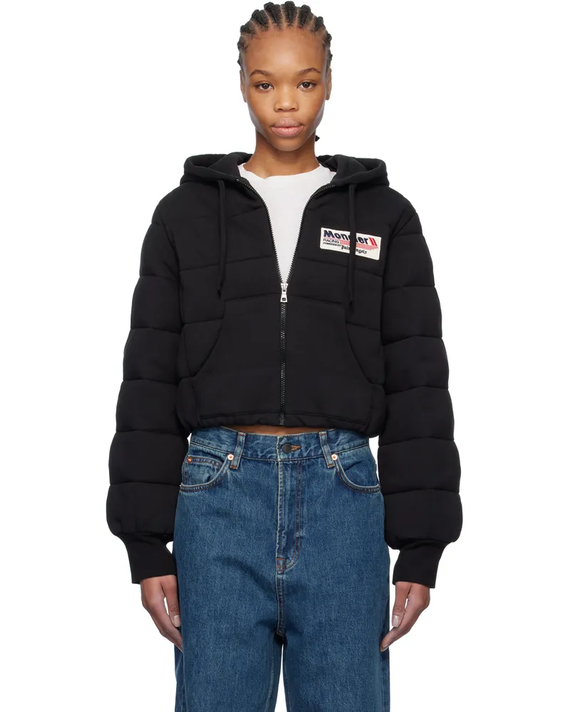 Moncler Moncler x Palm Angels Black Zip Up Down Hoodie 999