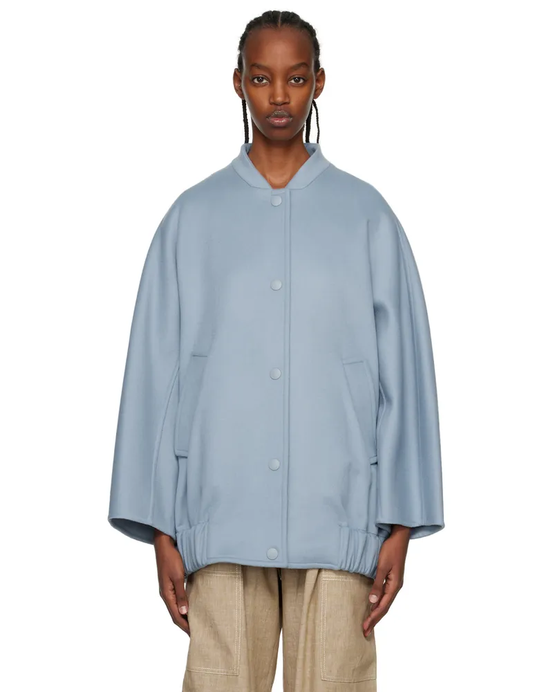 Max Mara Blue Estonia Bomber Jacket 007