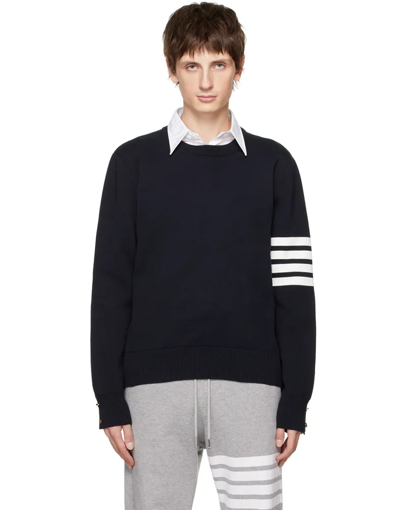 Thom Browne Navy Bar Sweater 415