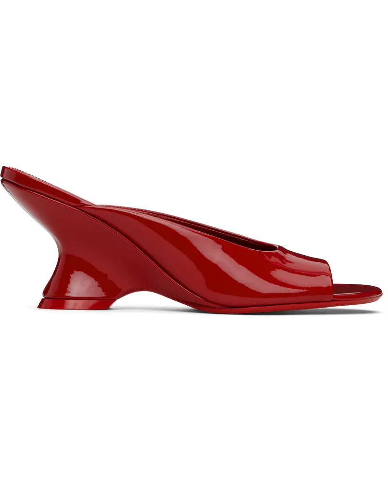 Dries van Noten Red Open-Toe Leather Mules 351