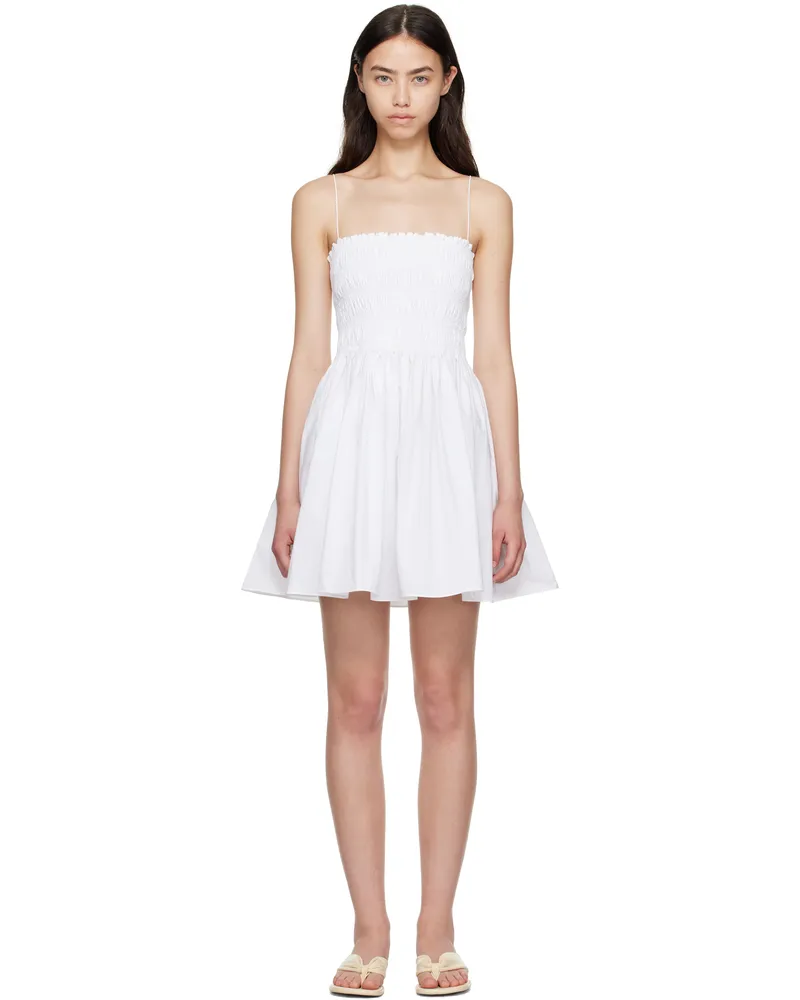 Matteau White Shirred Bodice Minidress White