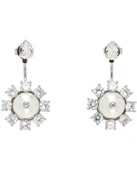 Simone Rocha White Double Ended Daisy Earrings Pearl