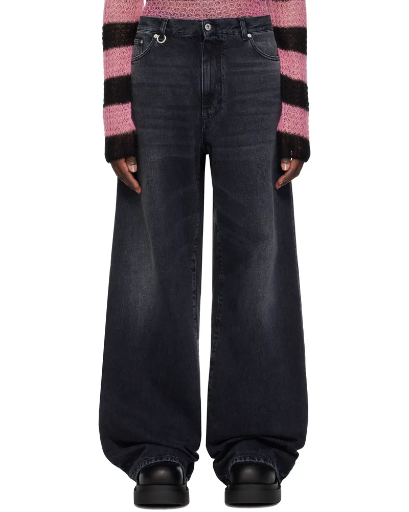 WE 11 DONE Black Oversized Jeans Black