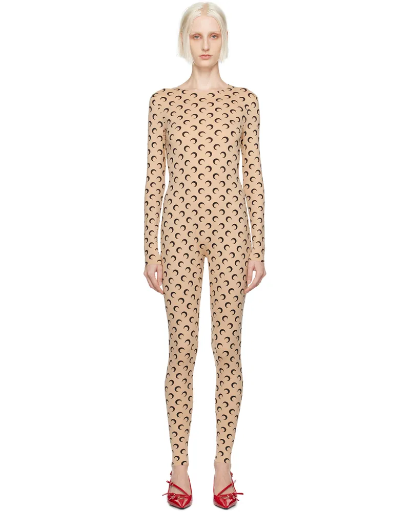 Marine Serre Tan All Over Moon Jumpsuit Ta10