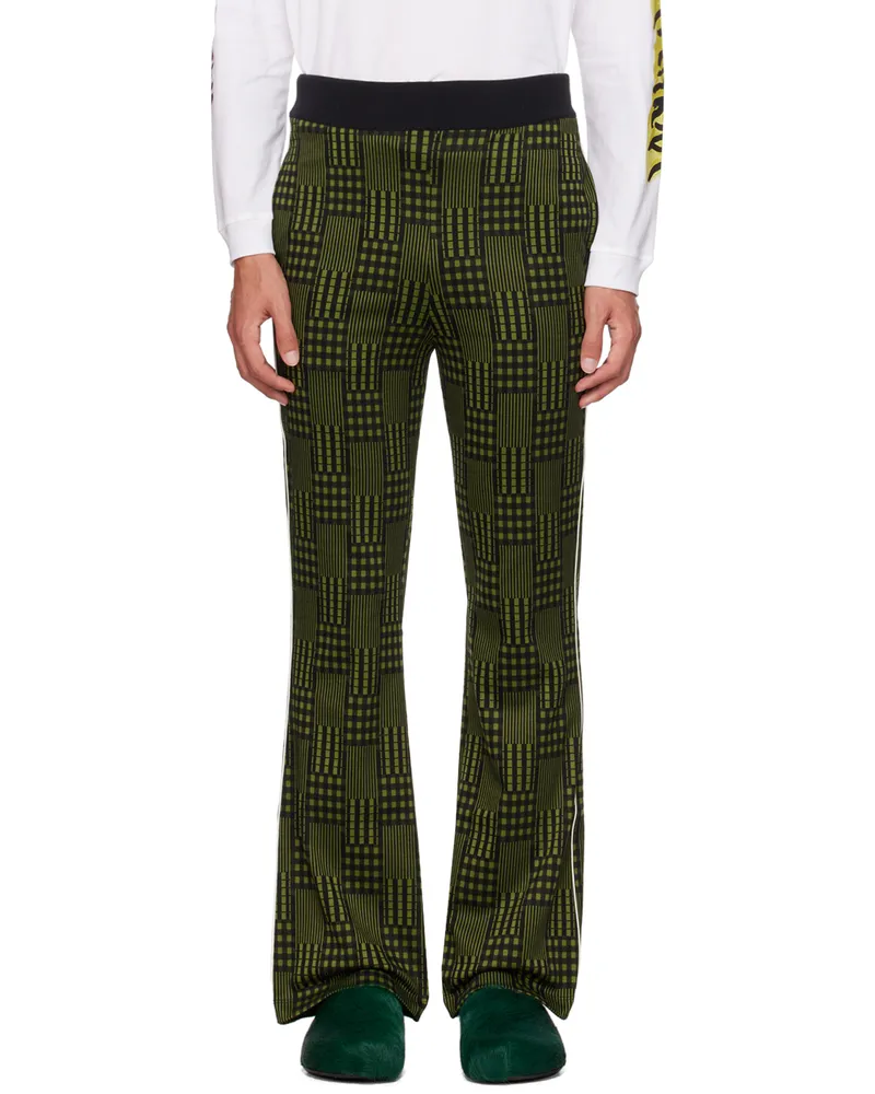 Marni Green & Black Jacquard Trousers Chv38