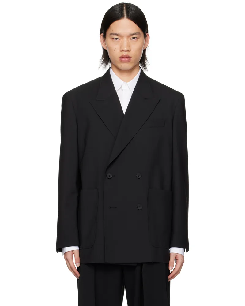 Wooyoungmi Black Double-Breasted Blazer 902b