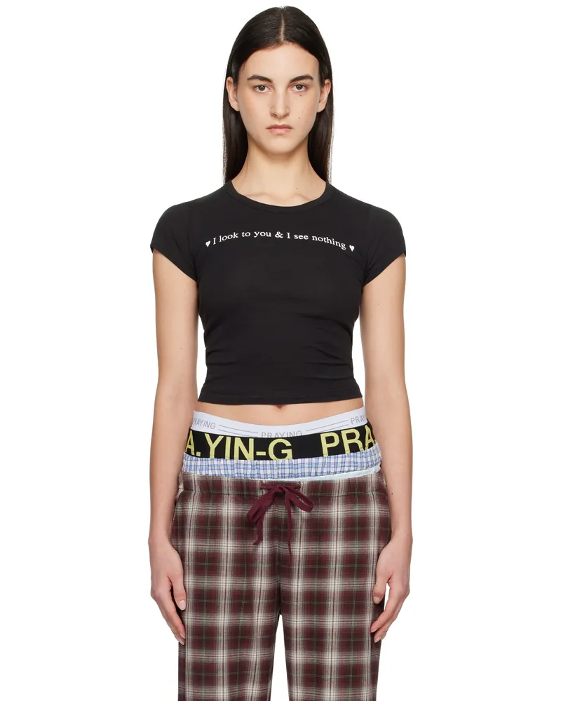 Praying Black 'I See Nothing' Baby T-Shirt Black