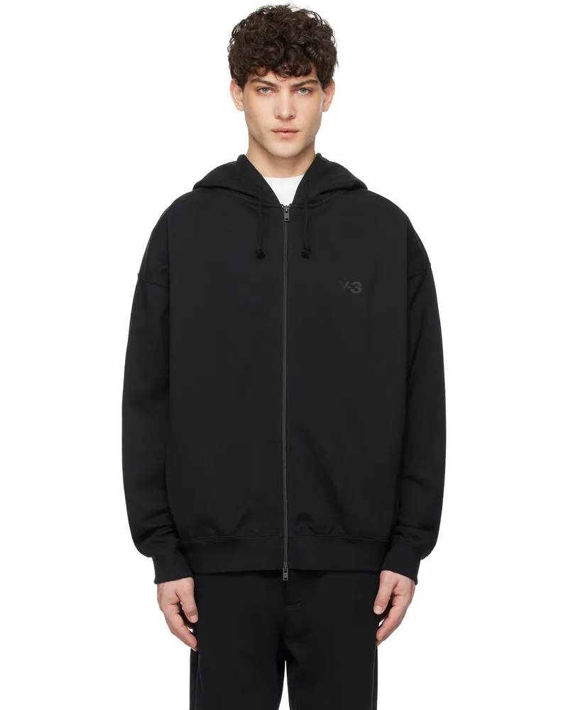 Y-3 Black French Terry Zip Hoodie Black