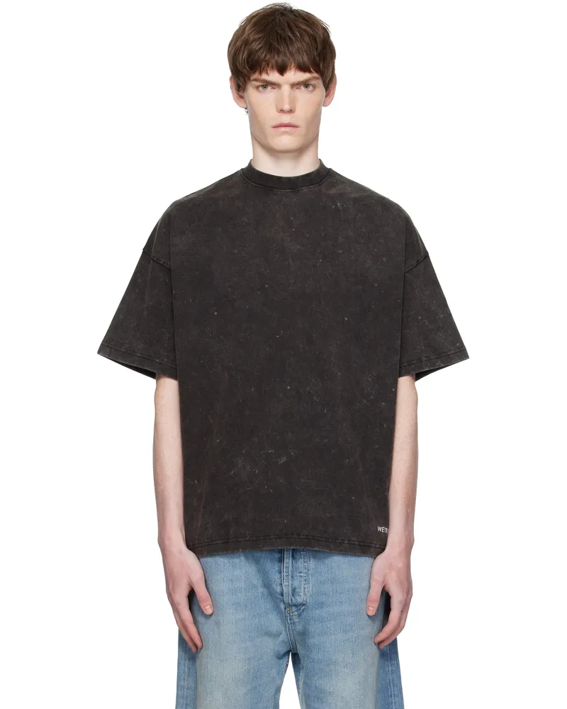 WE 11 DONE Gray Dyed Oversized Basic T-shirt Charcoal