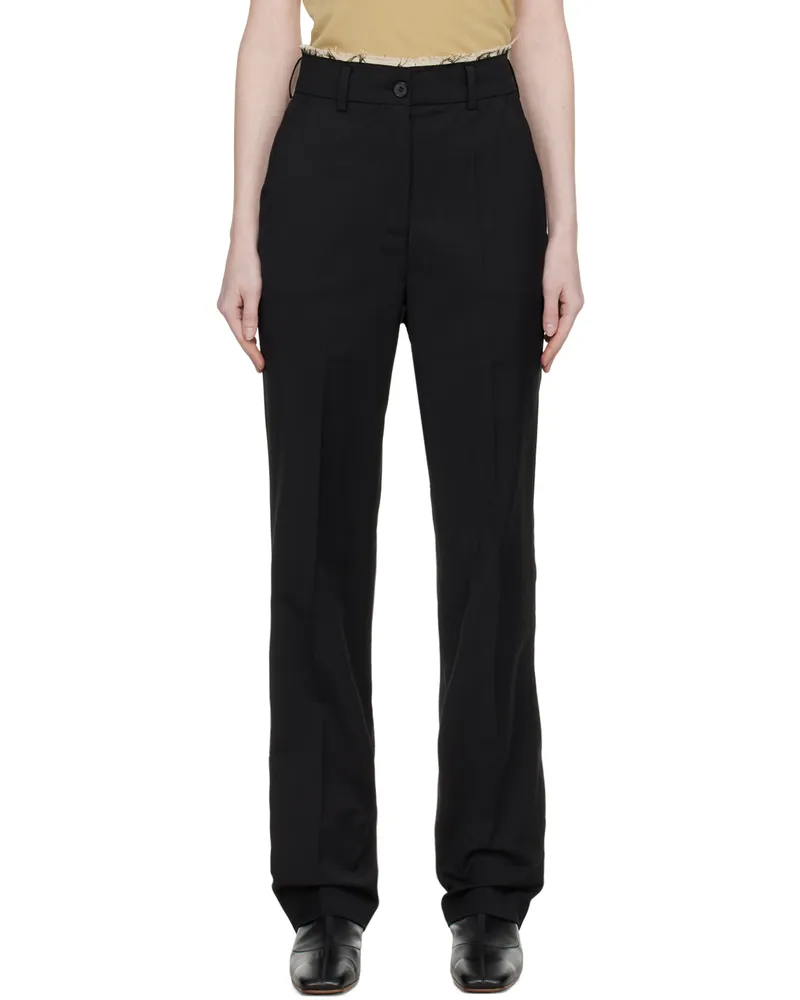 Han Kjøbenhavn Black Raw Edge Trousers Black