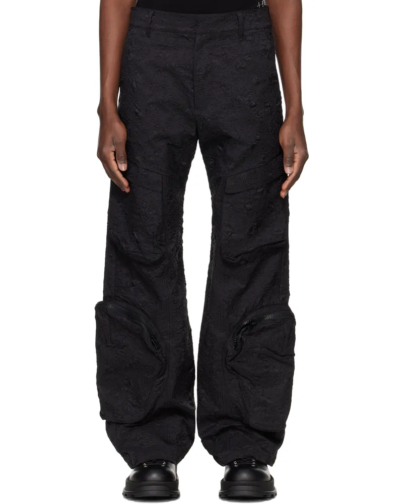 Heliot Emil Black Ventifact Cargo Pants Black