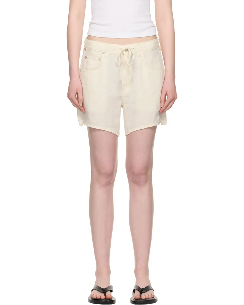 Citizens of humanity Beige Brynn Linen Shorts Vanilla