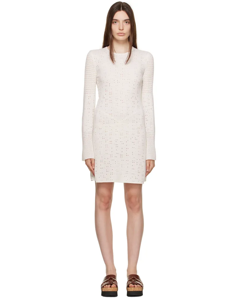 Chloé Off-White Crewneck Minidress 107