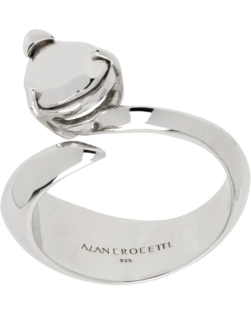 Alan Crocetti Silver Hard Alien Ring Rhodium