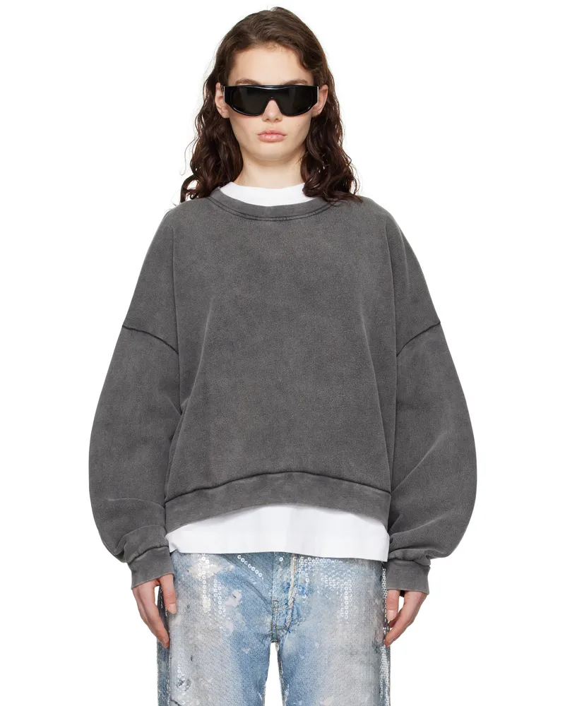 Acne Studios Gray Logo Patch Sweatshirt Bm0
