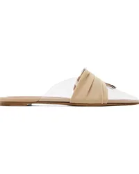 Nensi Dojaka Beige Pointed Toe Mule Flats Natural