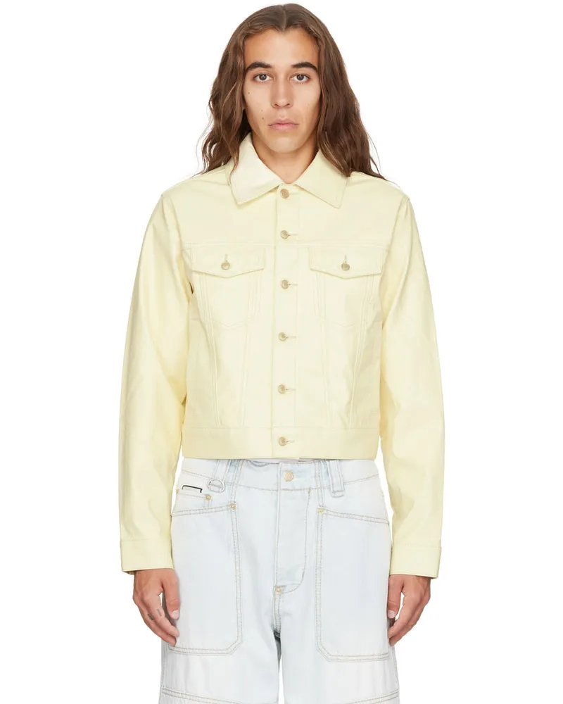 Eytys SSENSE Exclusive Yellow Vegan Leather Jacket Sorbet