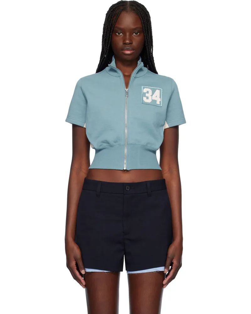 AMBUSH Blue Cropped Zip Top 24