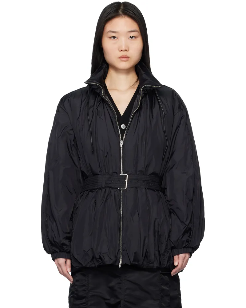JUUN.J Black Padded Windbreaker Jacket Black