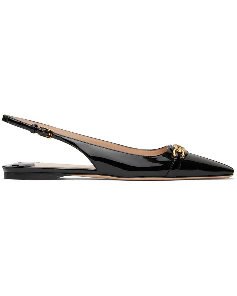 Tom Ford Black Patent Leather Whitney Slingback Ballerina Flats 1n001