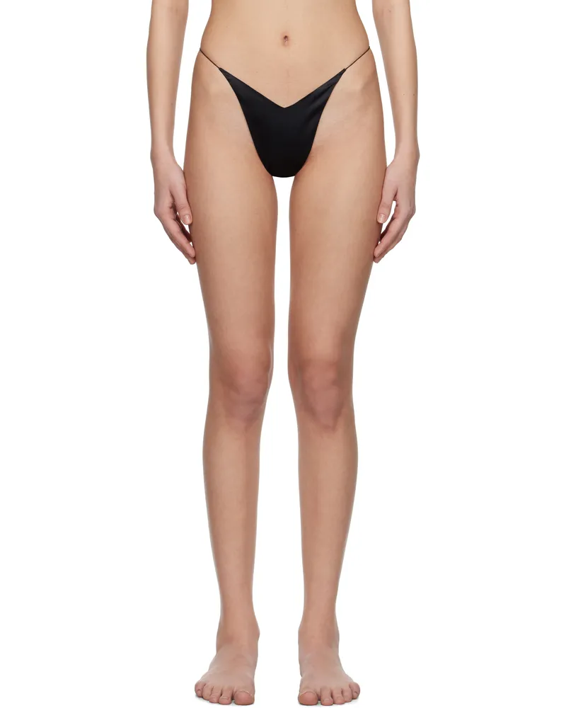 DU CIEL Black Caviar String Thong Black
