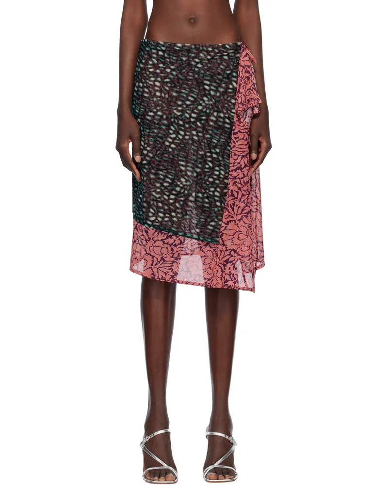 Dries van Noten Green Double Layered Midi Skirt 612