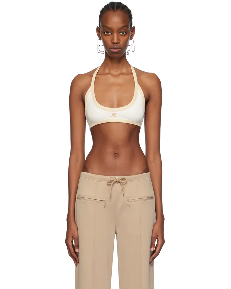 Courrèges White Contrast Bra B091