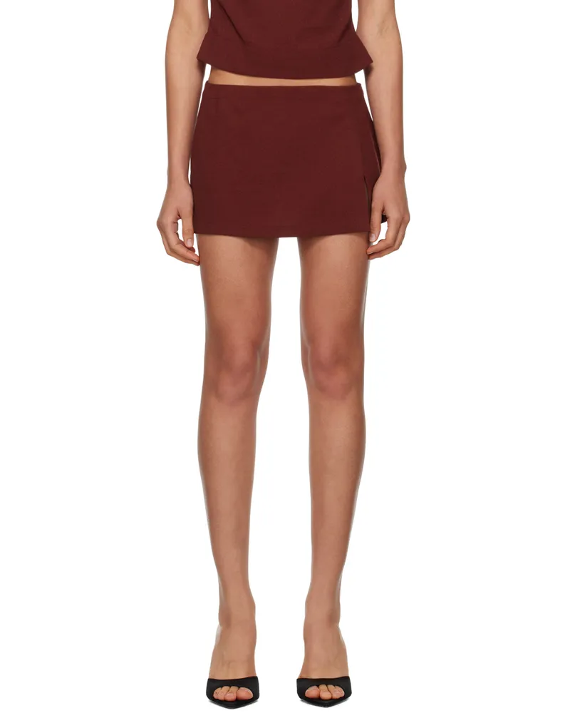 Miaou Burgundy Micro Miniskirt Russet