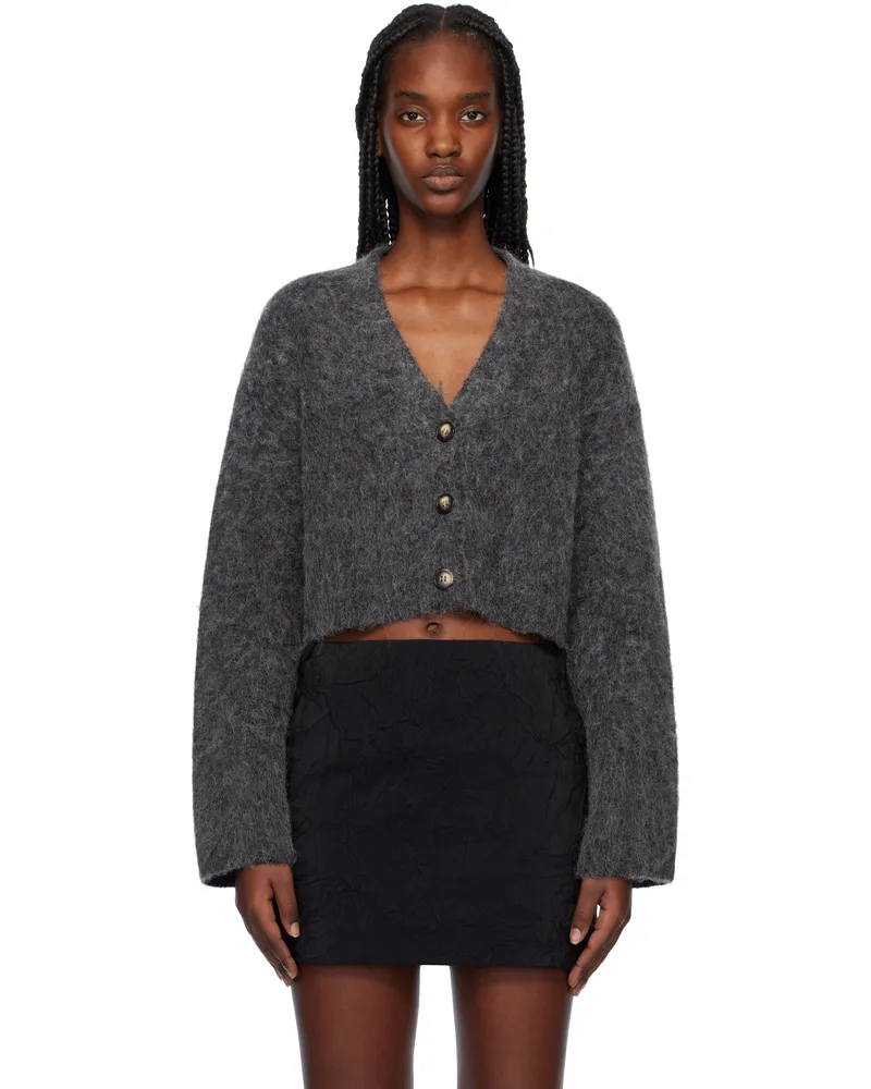 Nanushka Gray Henny Cardigan Charcoal