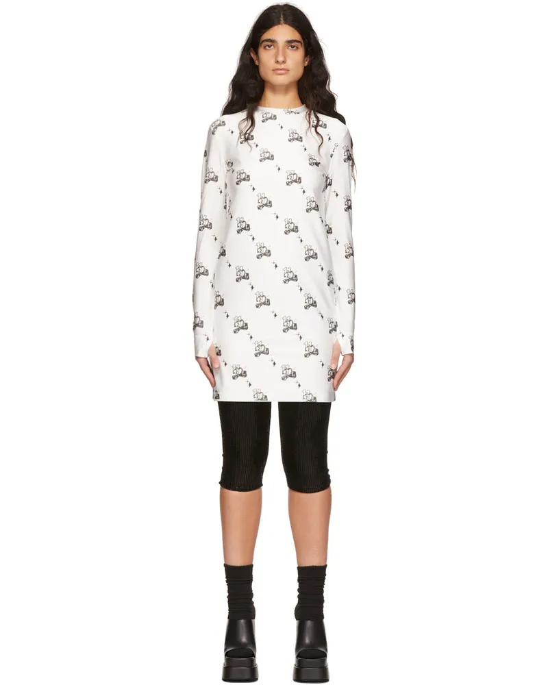 WE 11 DONE White Artwork Dress White