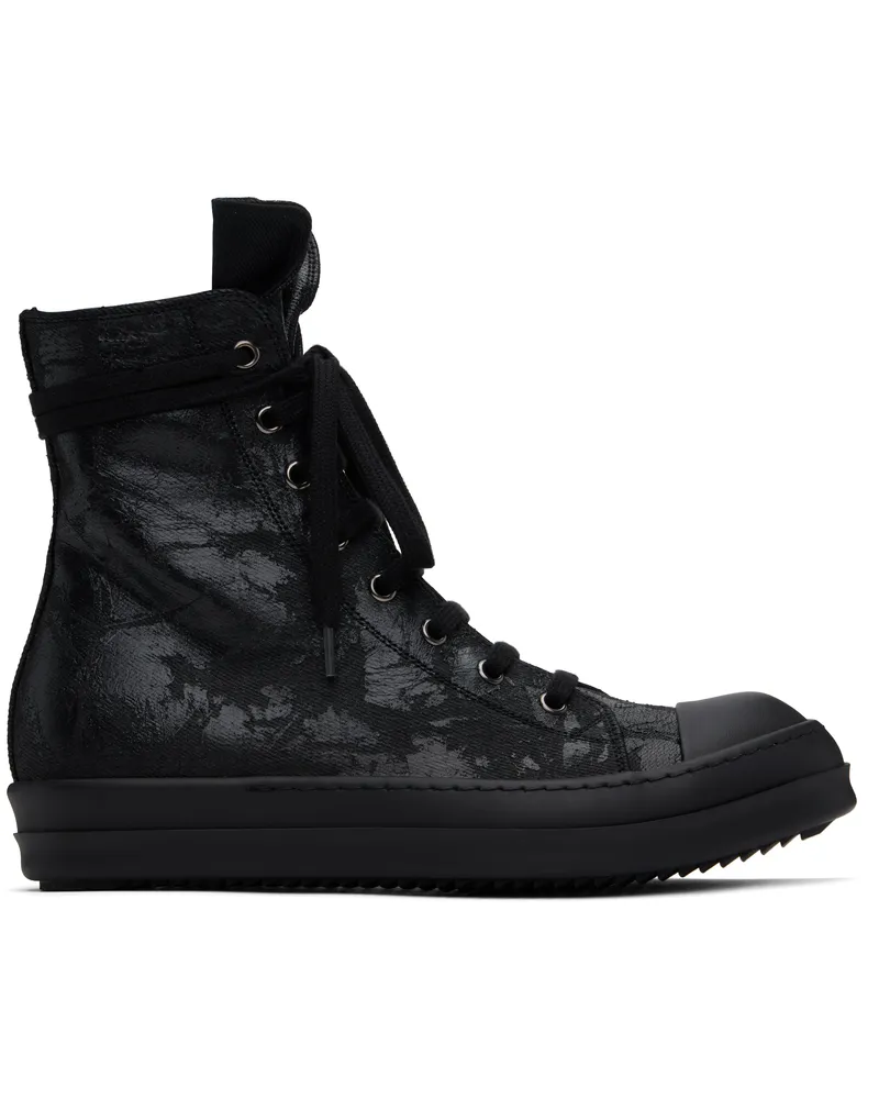 DRKSHDW by Rick Owens Black Hollywood Megacrust Denim Sneaks Sneakers 09all