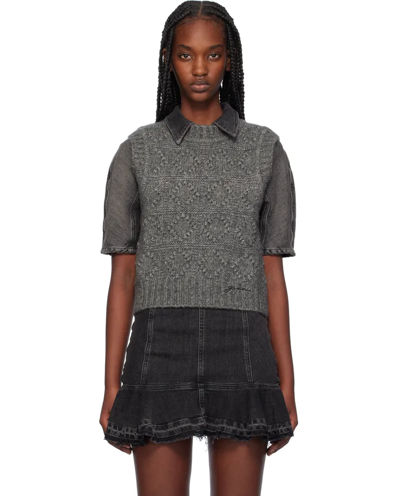 Ganni Gray Knit Vest 252