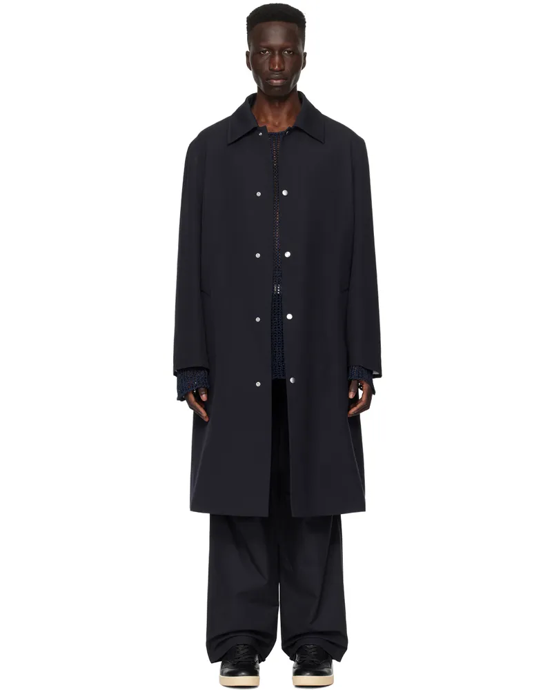 Jil Sander Navy Press-Stud Coat 401