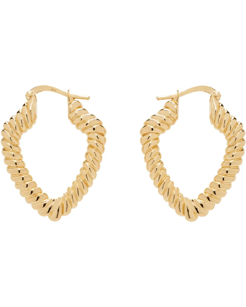 Burberry Gold Small Shield Twisted Hoop Earrings Gold