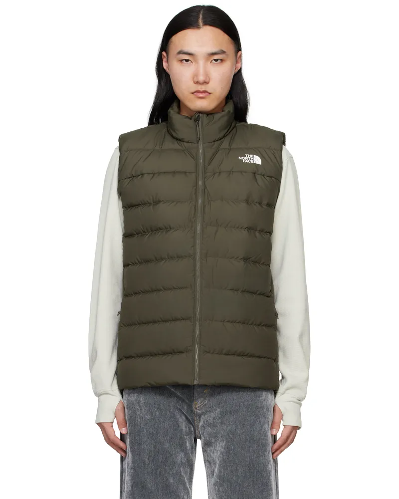 The North Face Khaki Aconcagua 3 Down Vest New